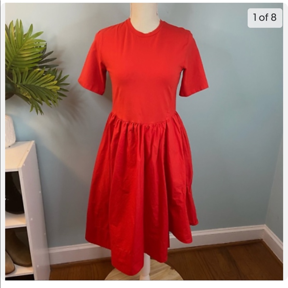 COS asymmetric hem dress